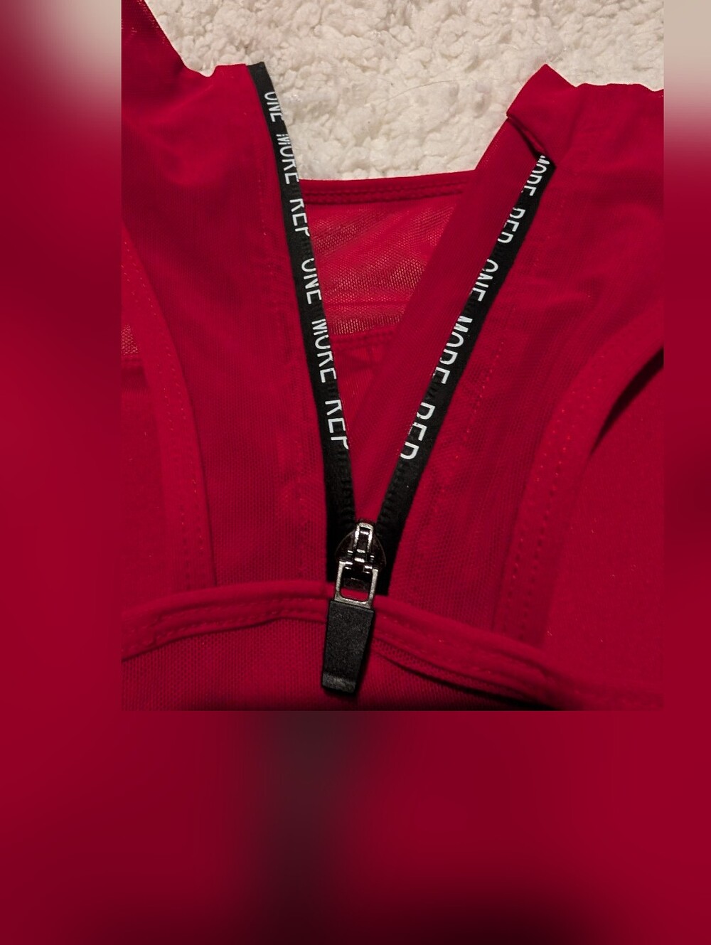 Zyia Active Red Sports Bra | XL | "One More Rep" Strap Detail | Excellent